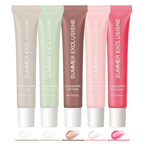 5 Colors Tinted Lip Butter Balm Set – Hydrating & Nourishing