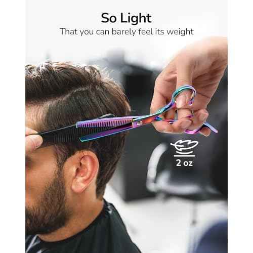 ULG Hair Thinning Scissors Professional Barber¡¯s Texturizing Teeth Shears for Hairdressing, Salon and Home Use Thinning Shears for Hair Cutting, Made of Japanese Stainless Steel, 6.5 inch