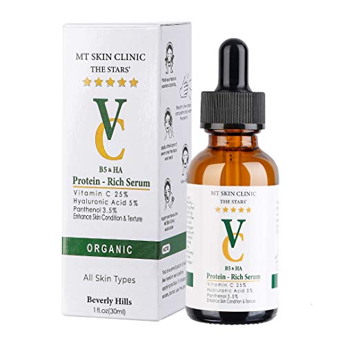 Pro Advanced Hyaluronic Acid Serum for Face, Glow+ Antioxidant Protein-Rich Face Lift Serum with Vitamin C, Niacinamide and B5 for Dry Skin Hydrating and Anti-Aging, 1oz