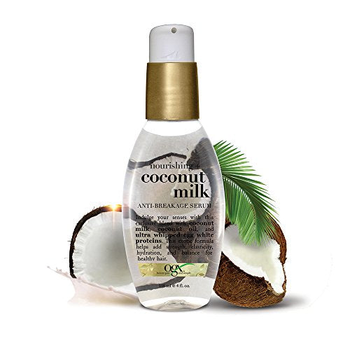 OGX Nourishing + Coconut Milk Anti-Breakage Serum, 4 Fl Oz (Pack of 2)