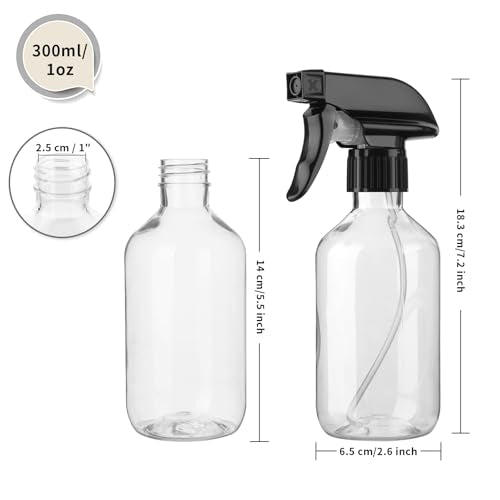 Arkeiliy 2-Pack Spray Bottles 300ml – Leakproof Mist & Jet Stream