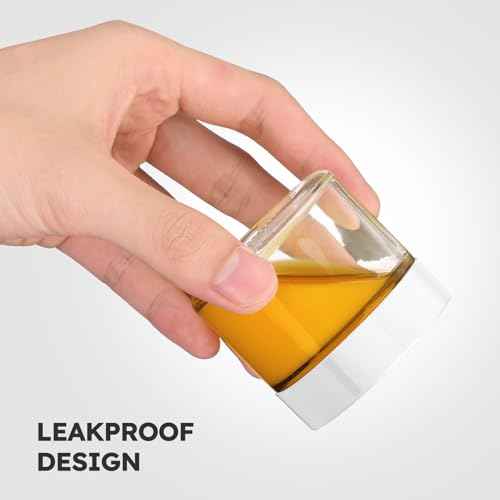 2 oz Glass Jars with Lids, Bumobum 7 pack Clear Small Jar with White Lids, Blank Labels & Inner Liners, 60 ml Empty Round Cosmetic Containers for Sample, Powder, Cream, Lotion, Spice