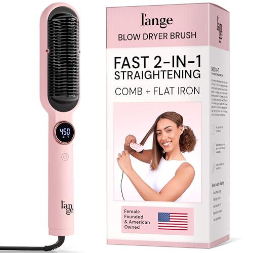 L'ANGE HAIR 2-in-1 Hair Straightener Brush 450°F Ionic