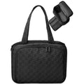 SMONT Hanging Toiletry Bag for Women, Large Waterproof Makeup Organizer with Hook, Travel Cosmetic Bag with Multiple Compartments for Gym, Swim, School, College Dorm Black