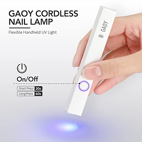 GAOY Cordless Handheld UV Light for Gel Nails - Rechargeable Nail Lamp