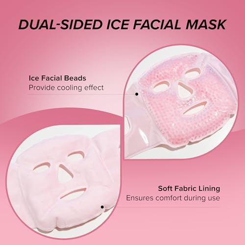 SKIN GYM CryoChill Ice Beaded Face Mask, Reusable Cooling Gel Bead Mask for Puffiness and Headache Relief