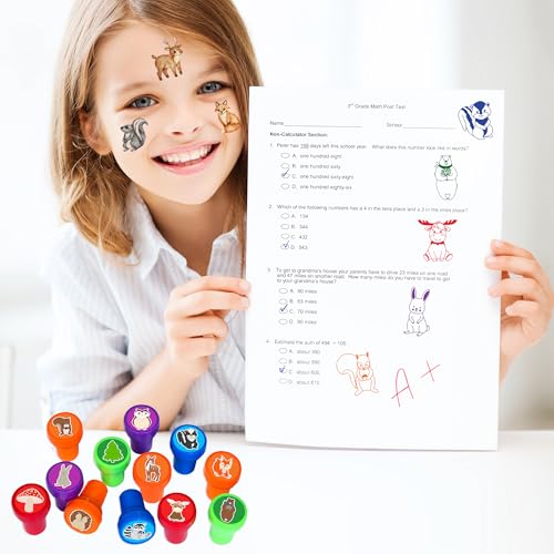 36Pc Woodland Party Favors Set - Temporary Tattoos & Stamps