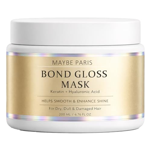 Bond Gloss Hair Mask with Hydrolyzed Keratin & Hyaluronic Acid - Moisturizing Treatment for Dry, Dull, Damaged Hair