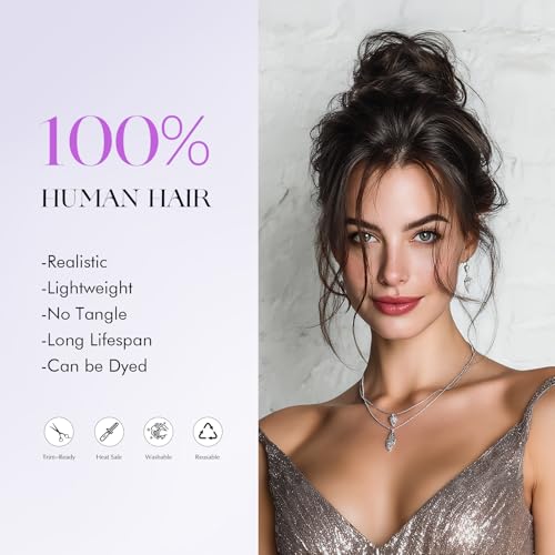 Real Human Hair Bun - 16g Messy Updo with Elastic Band