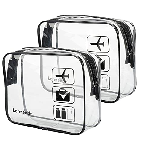 TSA Approved Clear Toiletry Bag 2-Pack - Travel Quart Size