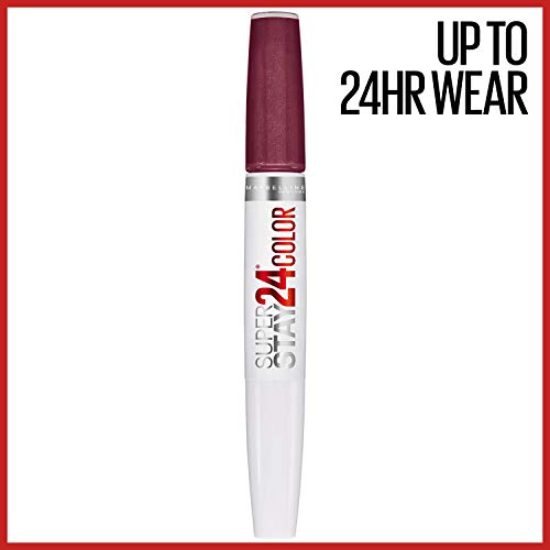 Maybelline Super Stay 24, 2-Step Liquid Lipstick Makeup, Long Lasting Highly Pigmented Color with Moisturizing Balm, Unlimited Raisin, Purple, 1 Count