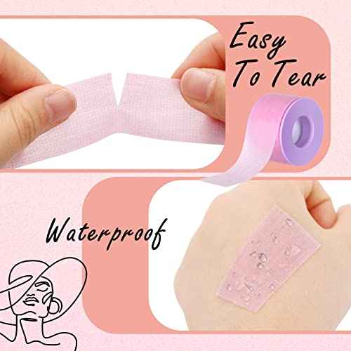 Nuanchu 4 Rolls Lash Tape for Eyelash Extensions Breathable Eyelash Tape for Extensions Adhesive Microporous Lash 0.98 Inch x 3.9 Yard/Roll(Colorful)