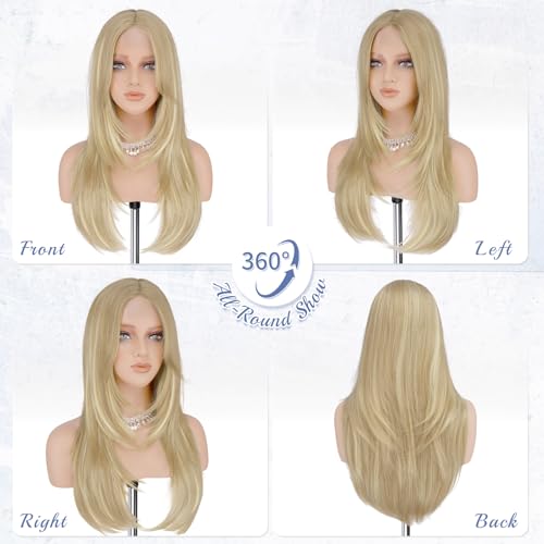 Haloo Blonde Lace Front Wig with Curtain Bangs - 24 Inch