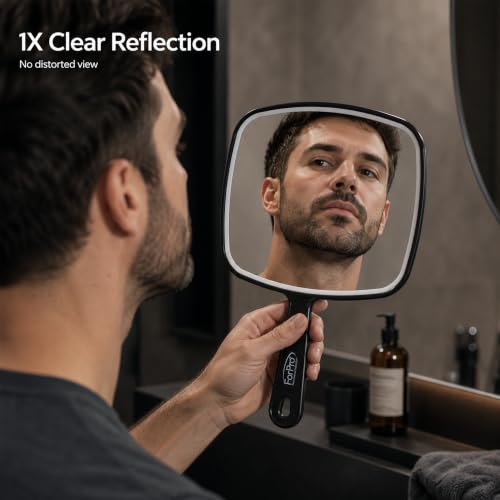 ForPro Hand Mirror 9.6" Distortion-Free Black