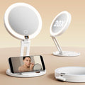 Rechargeable LED Travel Makeup Mirror with 20X/1X Magnification & Light