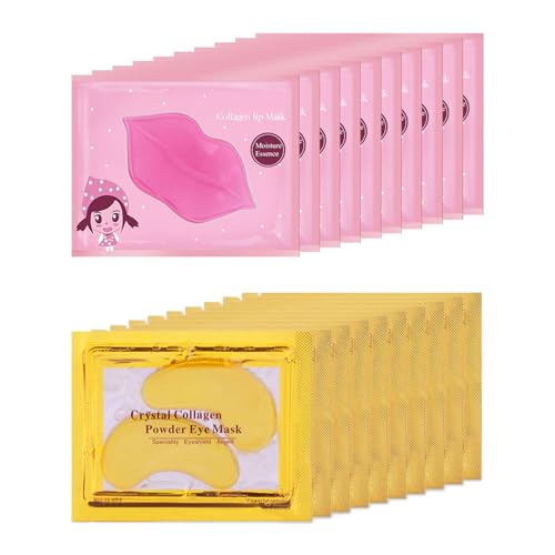 20 Pairs Collagen Eye & Lip Mask Set with Hyaluronic Acid