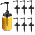 6 Packs Mason Jar Pump Lid for Regular Mouth Jars, Leak-Proof 2.8 Inch Mason Jar Soap Dispenser Pump Lid for Honey, Syrup, Liquid Condiments, Ketchup, Coffee and More