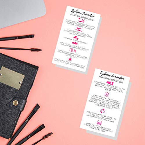 Eyebrow Lamination Aftercare Cards 50pc 2x3.5" Printed