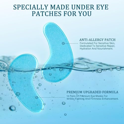 Under Eye Patches Masks - 24K Gold Eye Patch for Dark Circles and Puffy Eyes, Wrinkles, Fine Lines, Eye Bags Treatment with Collagen and Hyaluronic Acid, Moisturizing and Firming (60 Pcs£©Purple