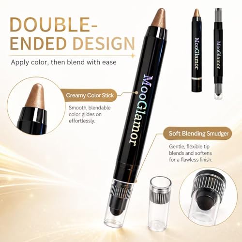 6-Piece Shimmer Eyeshadow Stick Set - Waterproof & Blendable