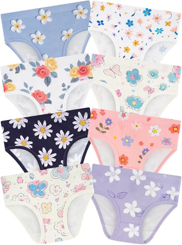 Girls' Soft Cotton Tagless Panties 8-Pack