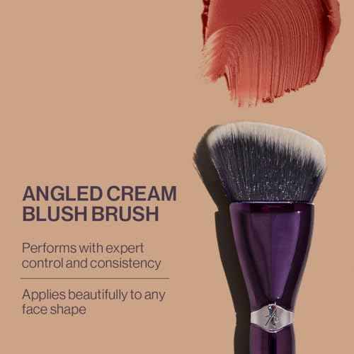 Anisa Beauty Angled Cream Blush Brush Premium Synthetic Fibers - Precision Brush for Balm, Cream, Liquid, or Stick Blush. - Vegan & Cruelty-Free