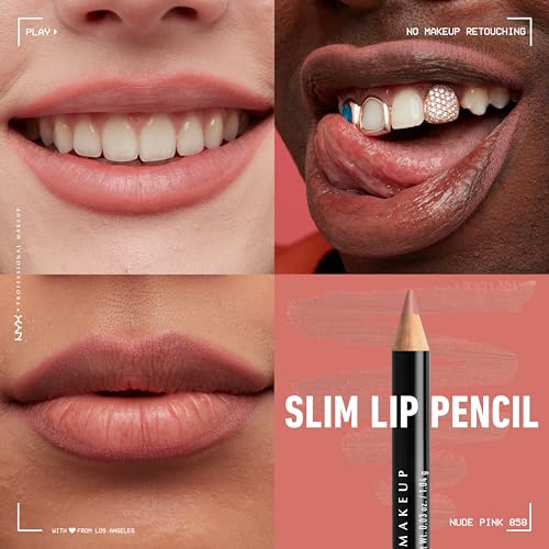 NYX Slim Lip Pencil - Long-Lasting Nude Pink Lip Liner