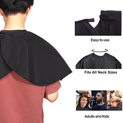 Short Barber Cape, Waterproof Nylon Salon Hair Cutting Cape, Makeup Artist Cape for Hair Dye, Comb-out, Styling, Shampoo