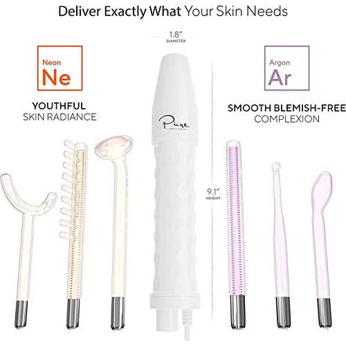 NuDerma Professional Skin Therapy Wand – 6 Argon & Neon Wands