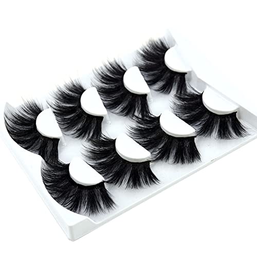 3D Mink 25mm False Eyelashes - Fluffy Wispy Lashes (4 Pairs)