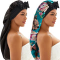 Silk Bonnet for Sleeping - 2 Pc Satin Sleep Cap for Braids