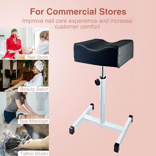 Pedicure Foot Rest,Height Adjustable Pedicure Chair,Non-Slip Pedicure Stool for Massage Office or Home,Black