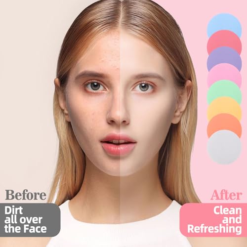 1080 Pcs Compressed Facial Sponges for Makeup Removal & Exfoliating | Premium Face Cleansing Sponge Pads for Women & Girls Soft Wash Round Sponge Spa & Daily Use£¬8 Colors