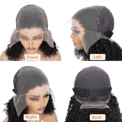 250% Density Curly Wig Human Hair 13x6 Lace Front Wigs Human Hair With Baby Hair Plucked Bleached Tiny Knots Kinky Curly Wig For Women Real Human Hair 20inch