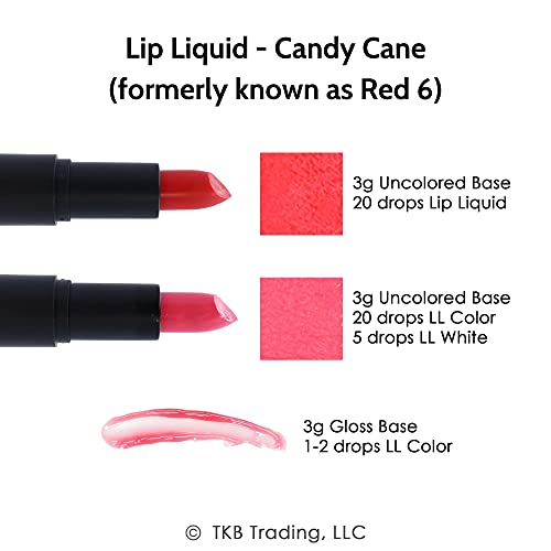 TKB Lip Liquid Color | Liquid Lip Color for TKB Gloss Base, DIY Lip Gloss, Pigmented Lip Gloss and Lipstick Colorant, Made in USA (1floz (30ml), Candy Cane)