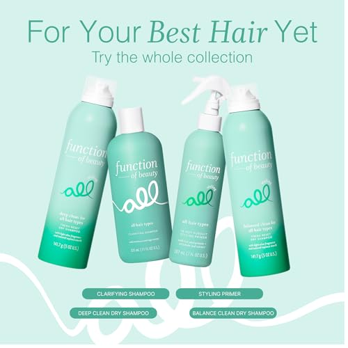 Function of Beauty Deep Cleaning Dry Shampoo for Normal to Oily Hair - Talc-Free Dry Shampoo with No Visible Residue - Lightweight, Volumizing & Fast-Absorbing for Excess Oil, Sweat & Odor
