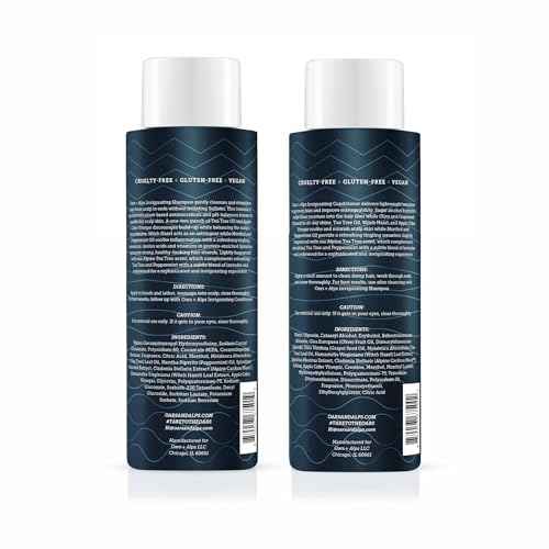 Oars + Alps Men's Sulfate Free Hair Shampoo for Men & Women, Shampoo for Hair Infused with Witch Hazel and Tea Tree Oil, Nourishing & Moisturizing, Paraben & Sulfate Free, Alpine Tea Tree, 13.5oz