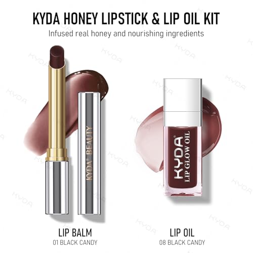 KYDA Honey Lipstick Set - Tinted Lip Balm & Glow Oil