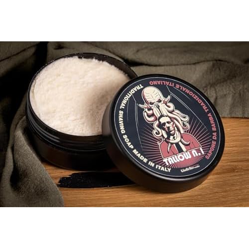 The Goodfellas¡¯ Smile TALLOW N.1 (Floral & Wood) Italian Shaving Soap ? Rich Tallow Croap for Thick Brush Lather, Wet Shaving & Classic Grooming Rituals