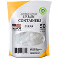 50 Clear Lip Balm Containers 0.15oz with Caps