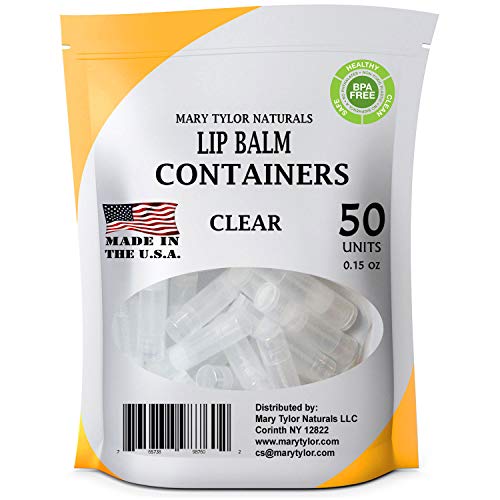 50 Clear Lip Balm Containers 0.15oz with Caps