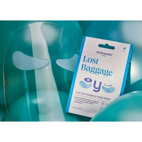 BioRepublic Lost Baggage Under Eye Emergency Repair Mask | Reduces Appearance of Lines, Bags, and Dark Circles Under Eyes | 6