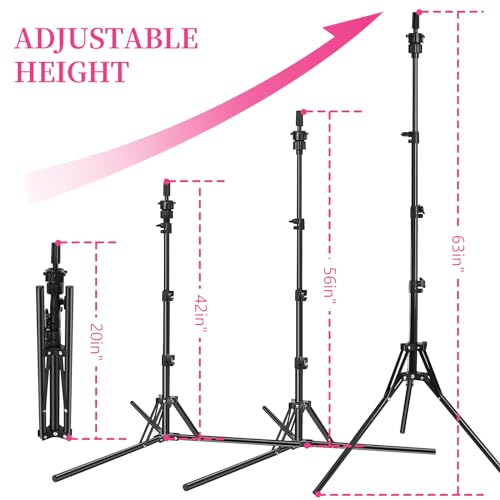 63 Inch Wig Stand Tripod with 22 Inch Canvas Mannequin Head
