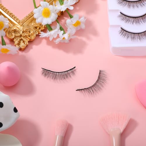 3D Fiber False Eyelashes - 5 Pairs Natural Reusable Strip Lashes