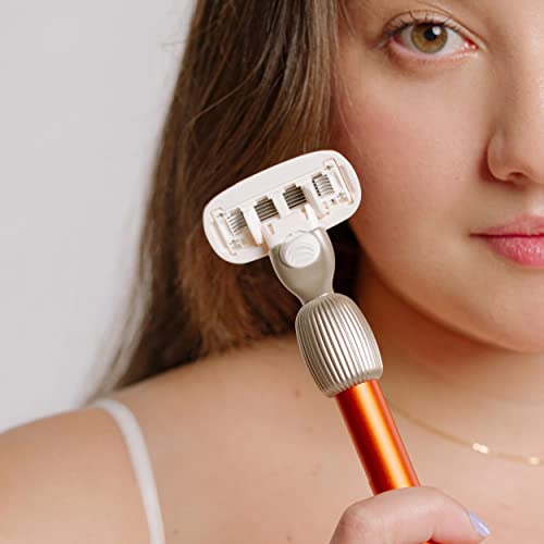 Sicilian Fler Razor Shave Set - 5 Blade Metal Razor for Women & Men with Wall Holder, Travel Case, 6 Refills, Aloe Vera & Jojoba Oil