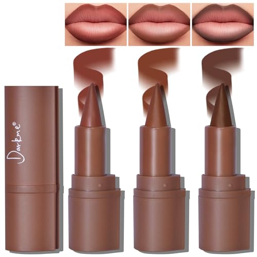HOSAILY 3-Color Lip Liner Set - Matte Red, Brown, Nude