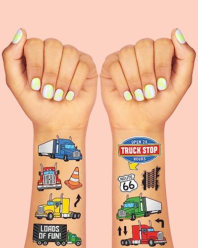 xo, Fetti Truck Party Temporary Tattoos - 48 Silver Foil