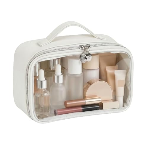 Travel Toiletry Bag with Clear Front & Handle - Waterproof