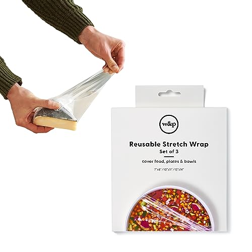 W&P Reusable Silicone Stretch Wrap, 3-Pack (7x8, 10x11, 13x14)