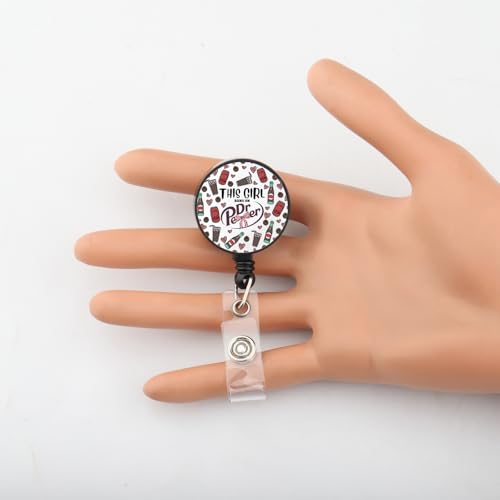 Soda Lover Retractable Badge Reel with Alligator Clip